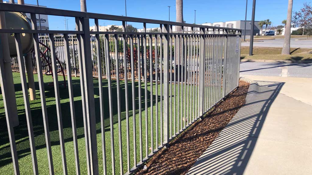 Flat Top Bronze Aluminum Fencing