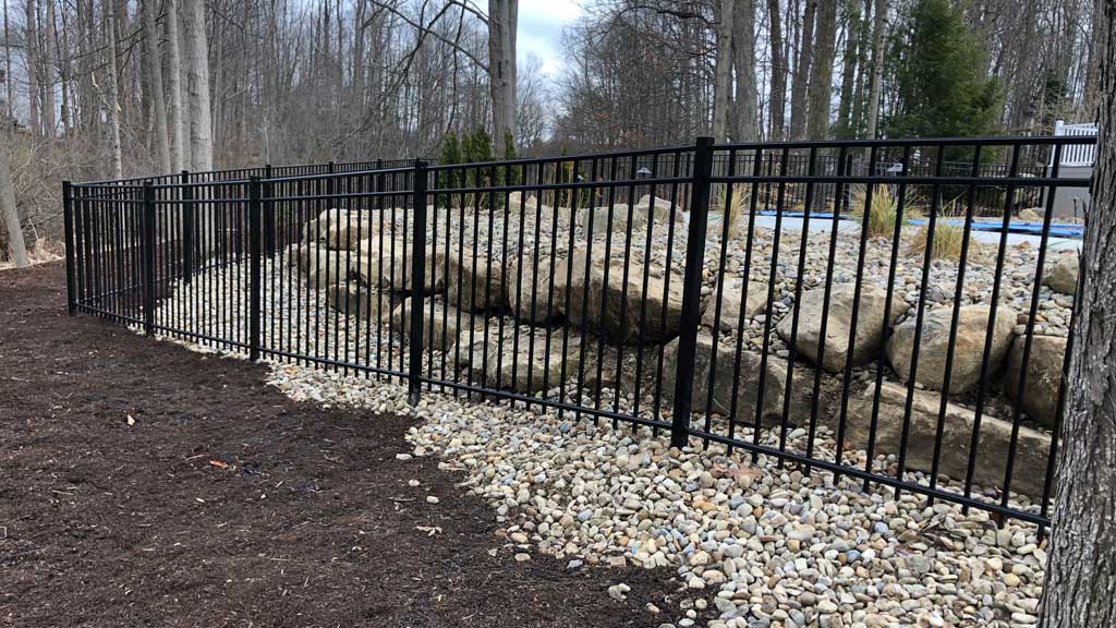 Ornamental Aluminum Fence on a Hill