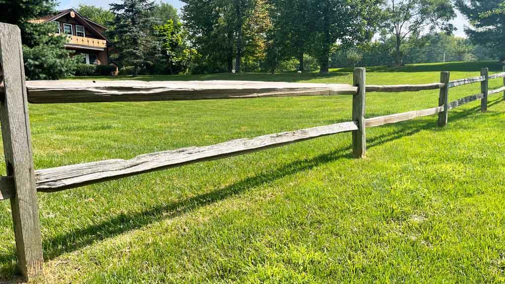 cedar fence with 2 rails