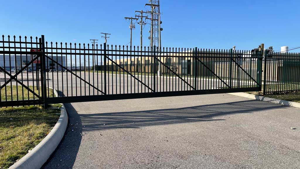 cantilever sliding gate constructed from aluminum