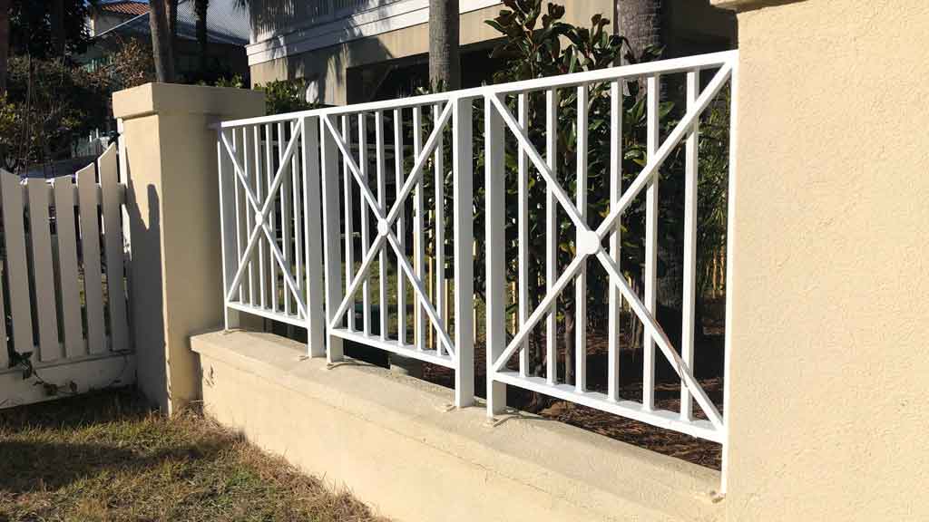 Contemporary Wrought Iron Fence Section