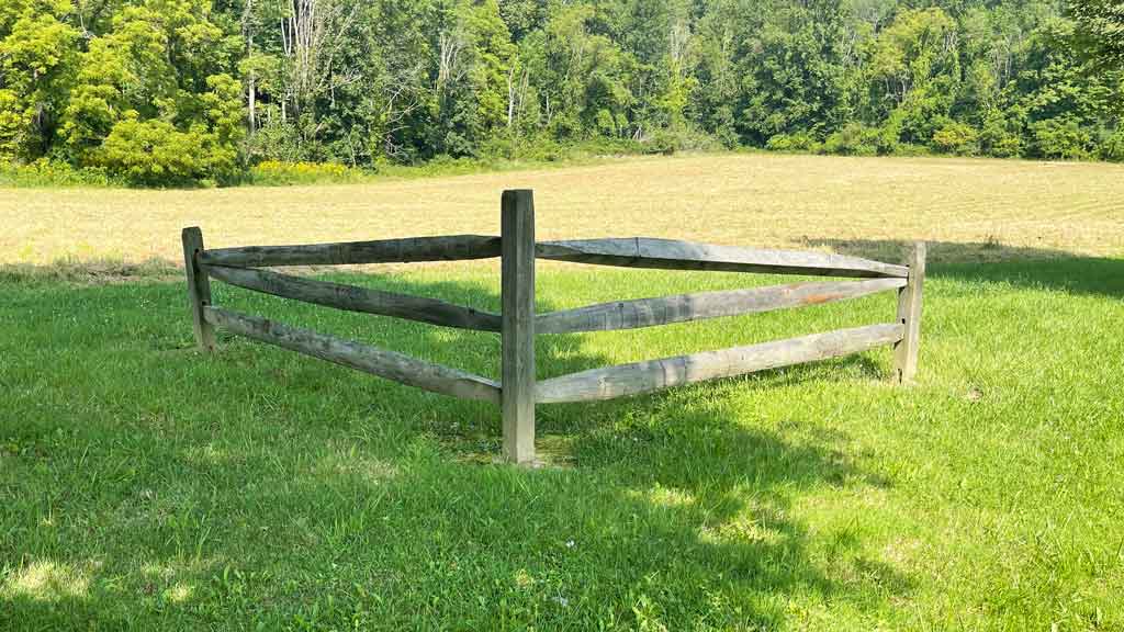 Driveway Split Rail Fence Corner Accent