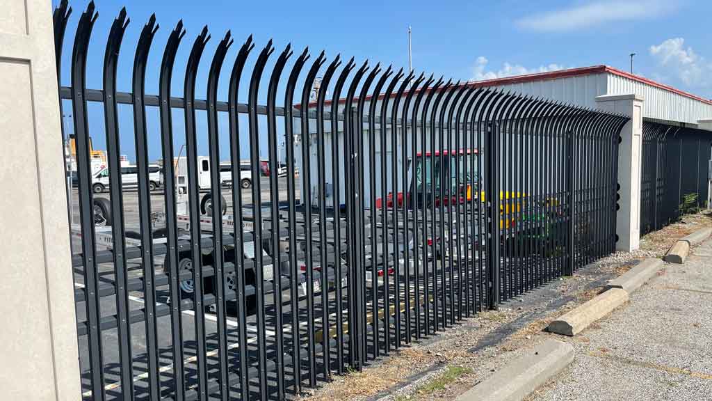 fence line of palisade fence