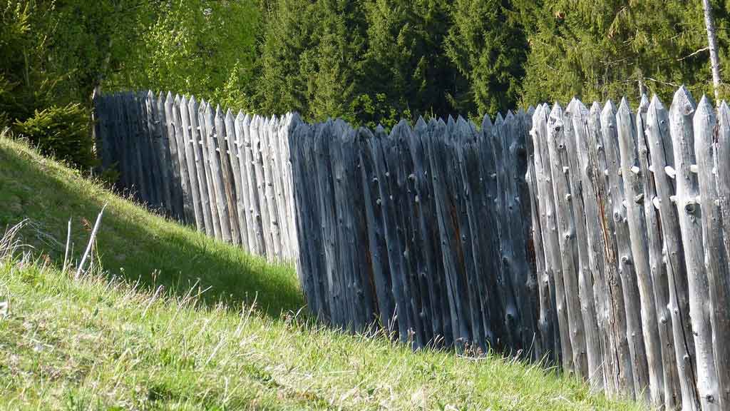 wooden palisade fence