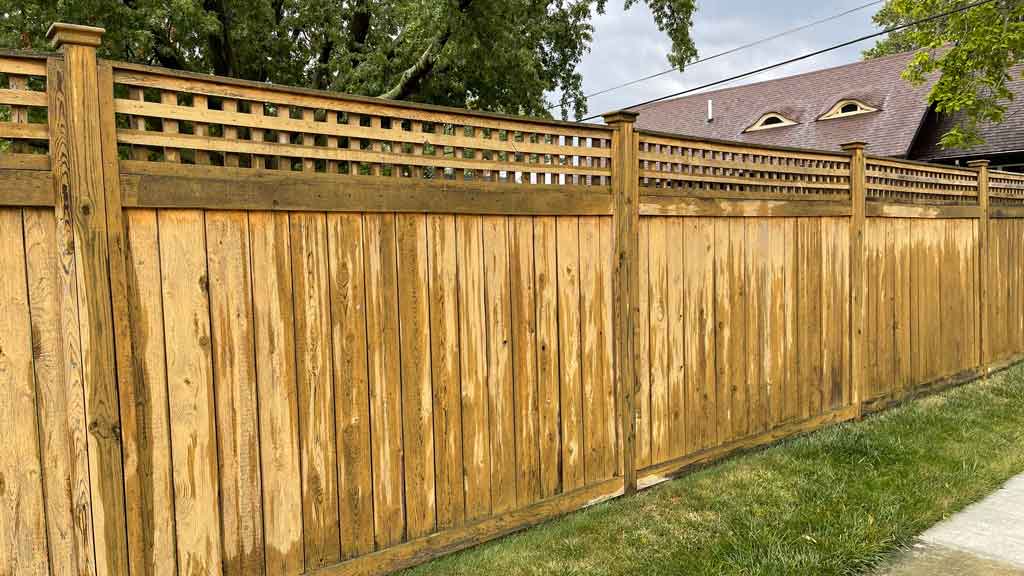 wood fence with lattice