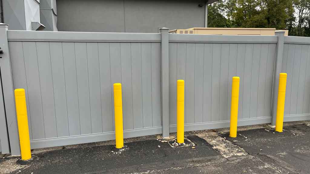 vinyl privacy fence gray in color