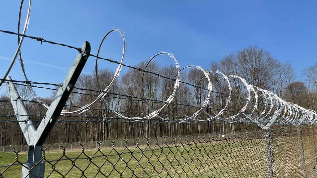 coils of razor wire