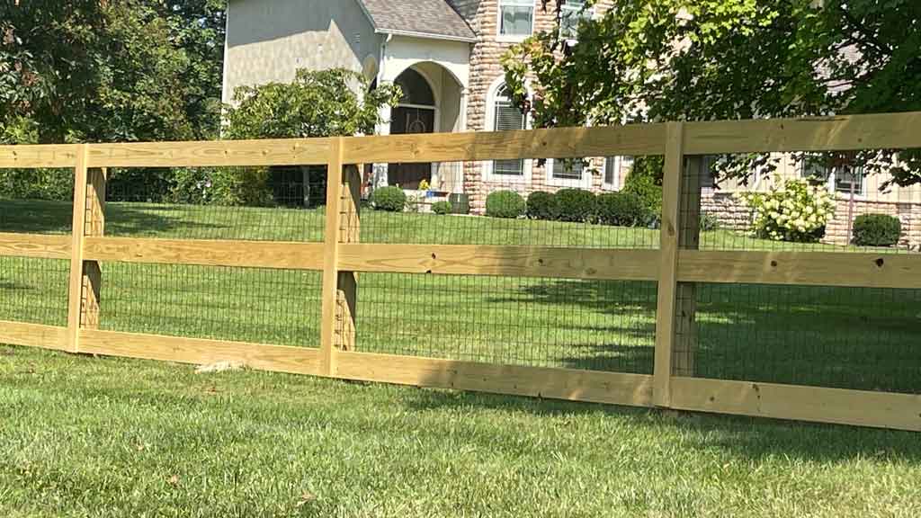 3 board fence with welded wire mesh