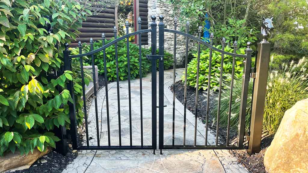 simple arched wrought iron gate