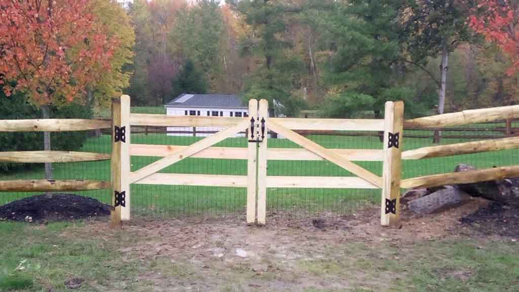 split rail fence with corral style gates