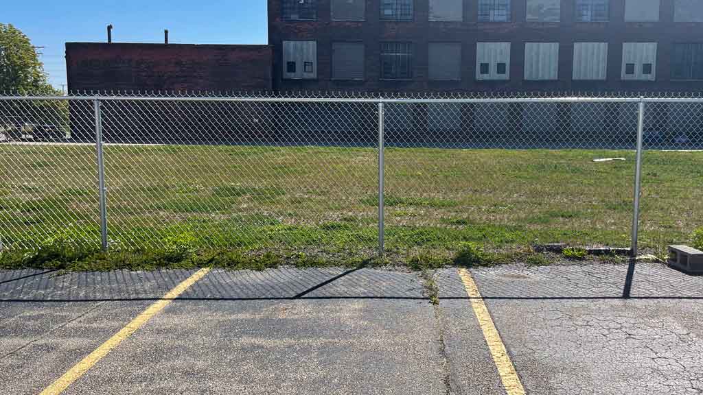 chain link wire fence line