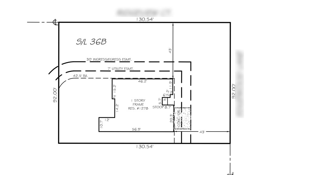 site plan with easement