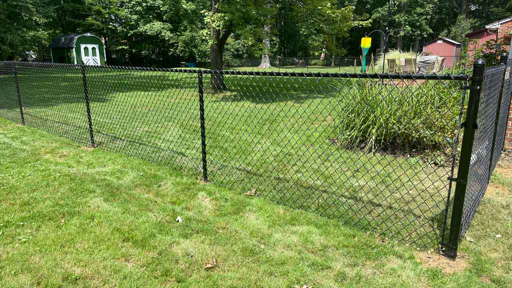 black vinyl coated chain link fence