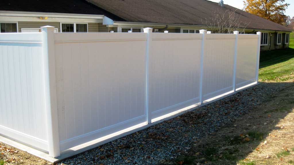 white privacy fence