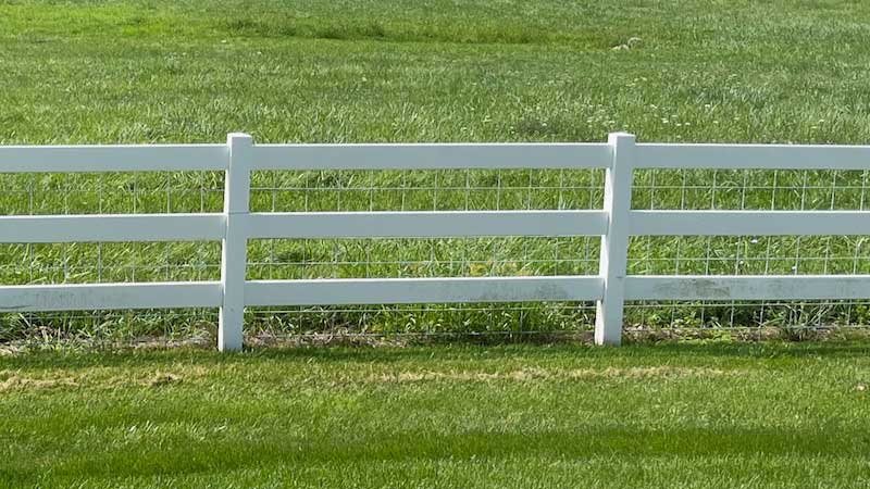vinyl fence with attached cattle panel