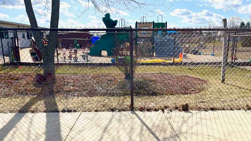 brown chain link fence