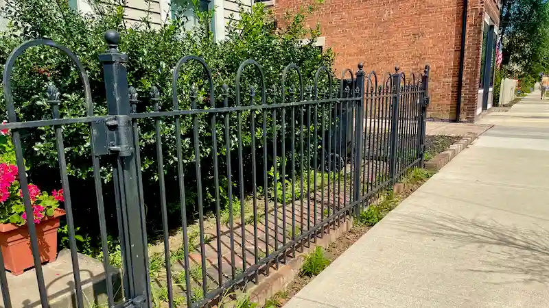 wrought iron bow top fencing